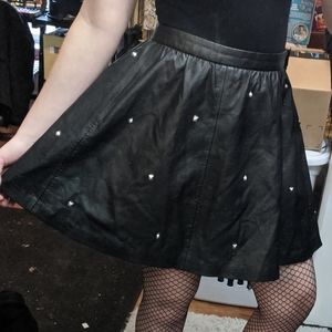 H&M Divided studded Faux leather skater skirt